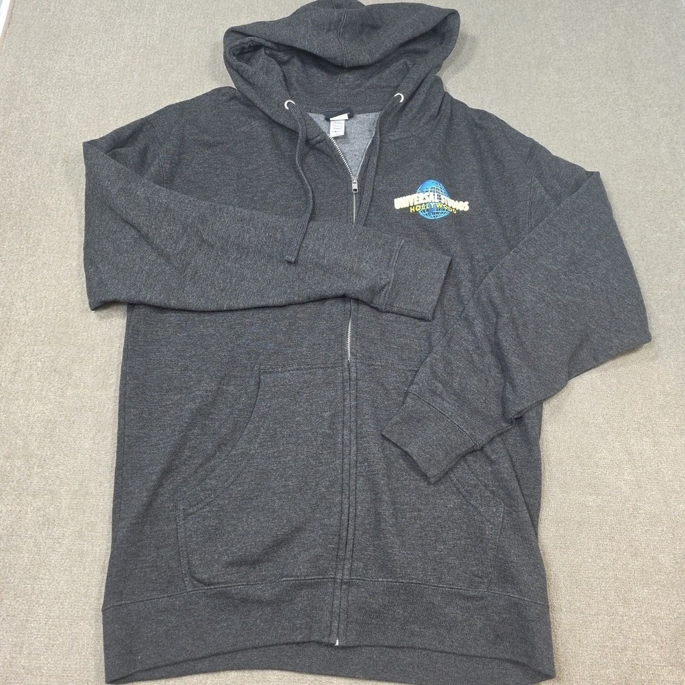 Universal‎ Studios Florida Hooded Sweatshirt Hoodie Gray Full Zip Size L Icon